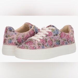 Betsey Johnson Pink Multicolor Sparkle Sneakers